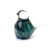 Grüner Glasvogel – mit Blattgold – ø 13 cm – handgefertigt