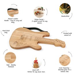 Planche à découper, planche à découper en bois en forme de guitare