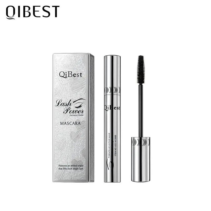 Máscara de pestañas QIBEST negra, máscara de pestañas 4D, pestañas sedosas, alargamiento de pestañas, maquillaje, máscara resistente al agua, cosméticos para ojos con volumen