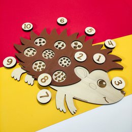 Juguete de hedgehog de rompecabezas de madera, juego de combinación de número de educación educativa