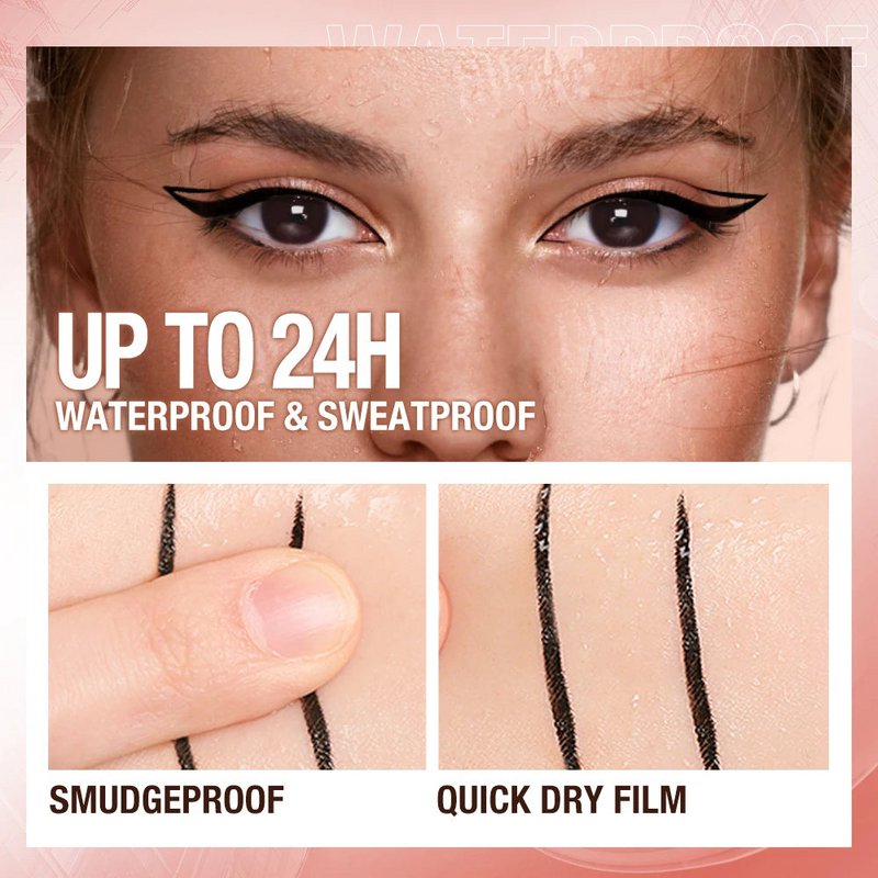 O.TWO.O Eyeliner w kredce Płynny eyeliner Wodoodporny, odporny na rozmazywanie Szybkoschnący 12-godzinny makijaż Ultracienki czarny eyeliner do strzałek