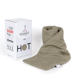 Écharpe thermique vert olive | 70 cm | graines de lin biologiques