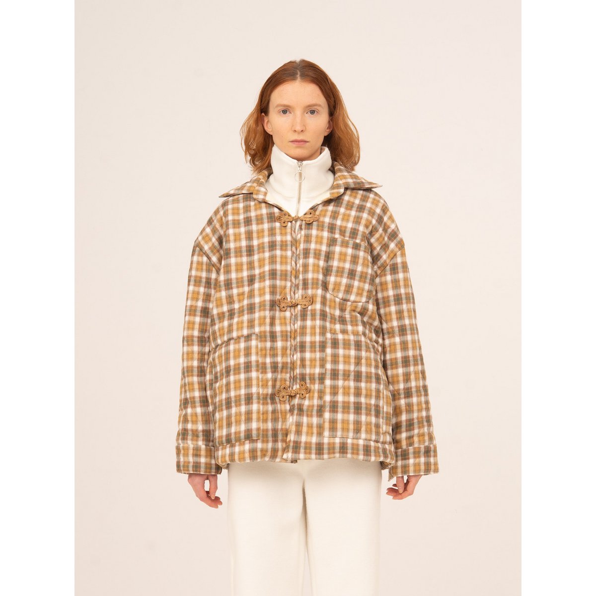 Willow Brown Plaid Puffer Jacket