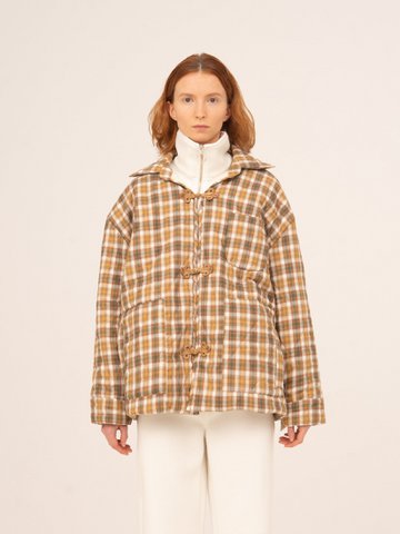Willow Brown Plaid Puffer Jacket