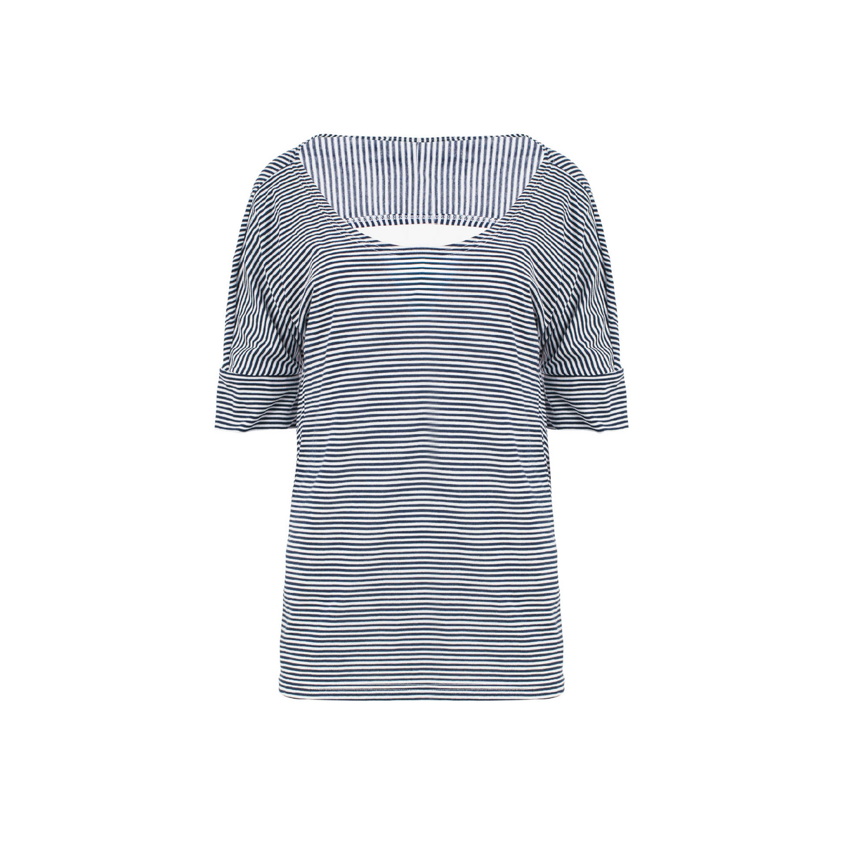 Top a righe con spalle scoperte