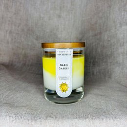 Navlechakra | Duftlys sojavoks - meditation - afslappende - chakralys solar plexus (gul)