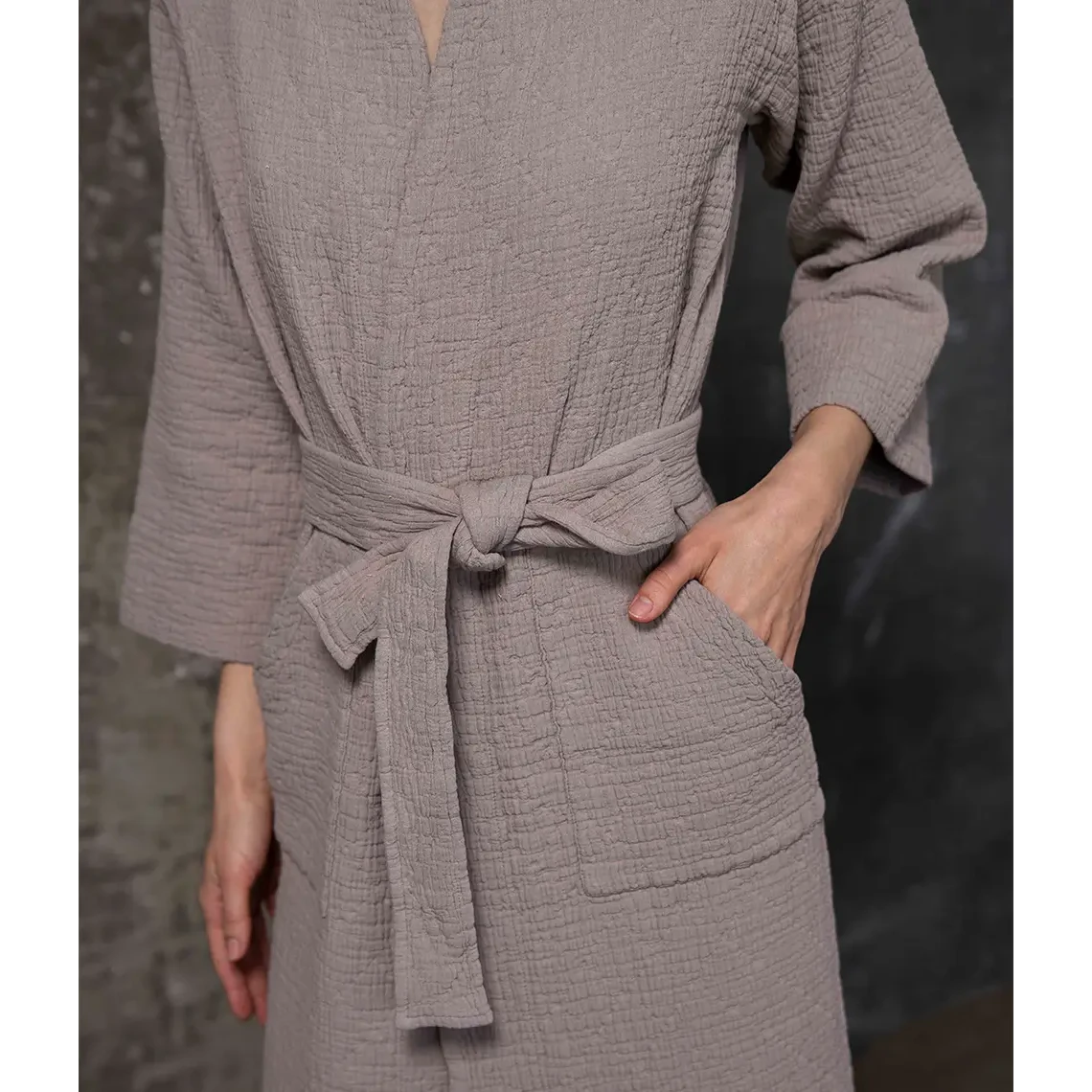 Cotton bathrobe Orion Solid Latte