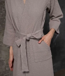 Cotton bathrobe Orion Solid Latte