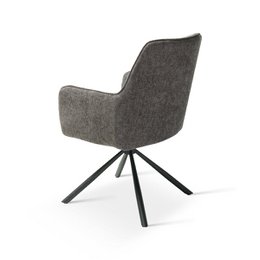 Ciara armchair [set of 2] [linen fabric] [360-degree swivel base]