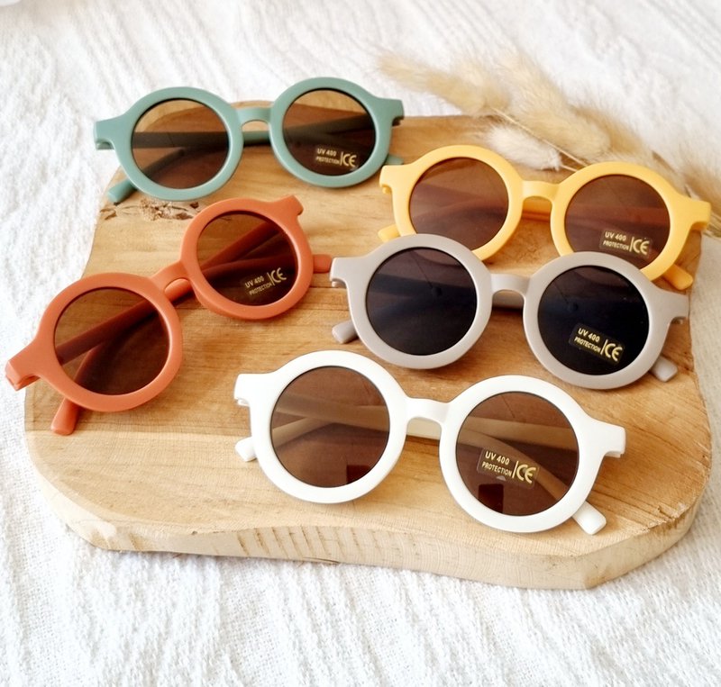 Baby and children's sunglasses UV400 round - Taupe
