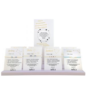 Gemstone Zodiac Bracelets - Set of 24 bracelets & high quality wooden display