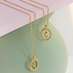 Modern Vintage Tulip Necklace – Gold Vermeil