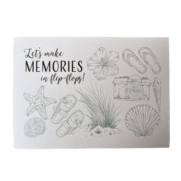 Let’s make memories in flip-flops! - Theelicht kaart
