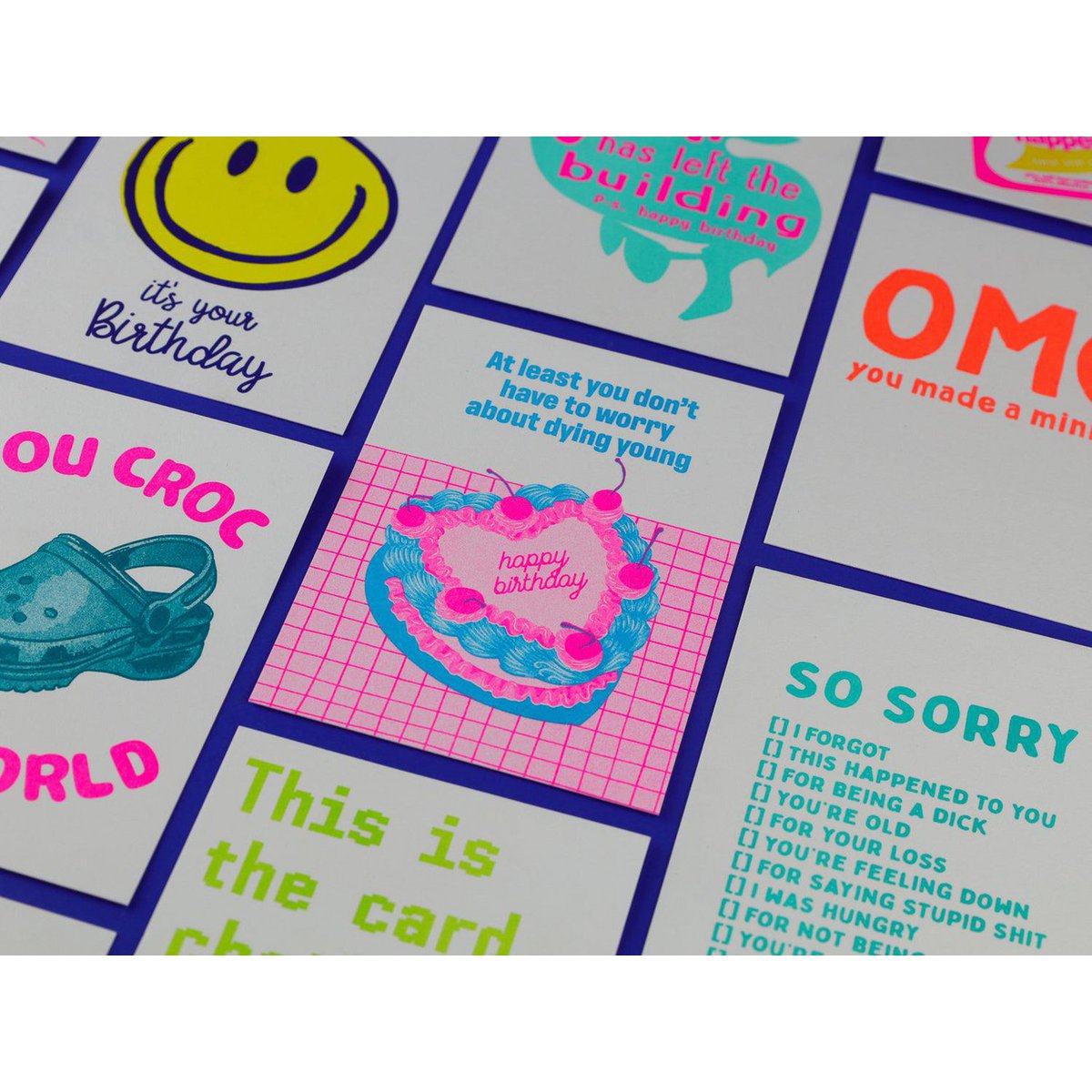 Riso print Vintage kage tillykke med fødselsdagen