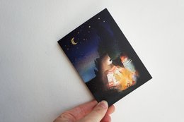 Christmas card with cheerful Christmas sweaters with foil printing