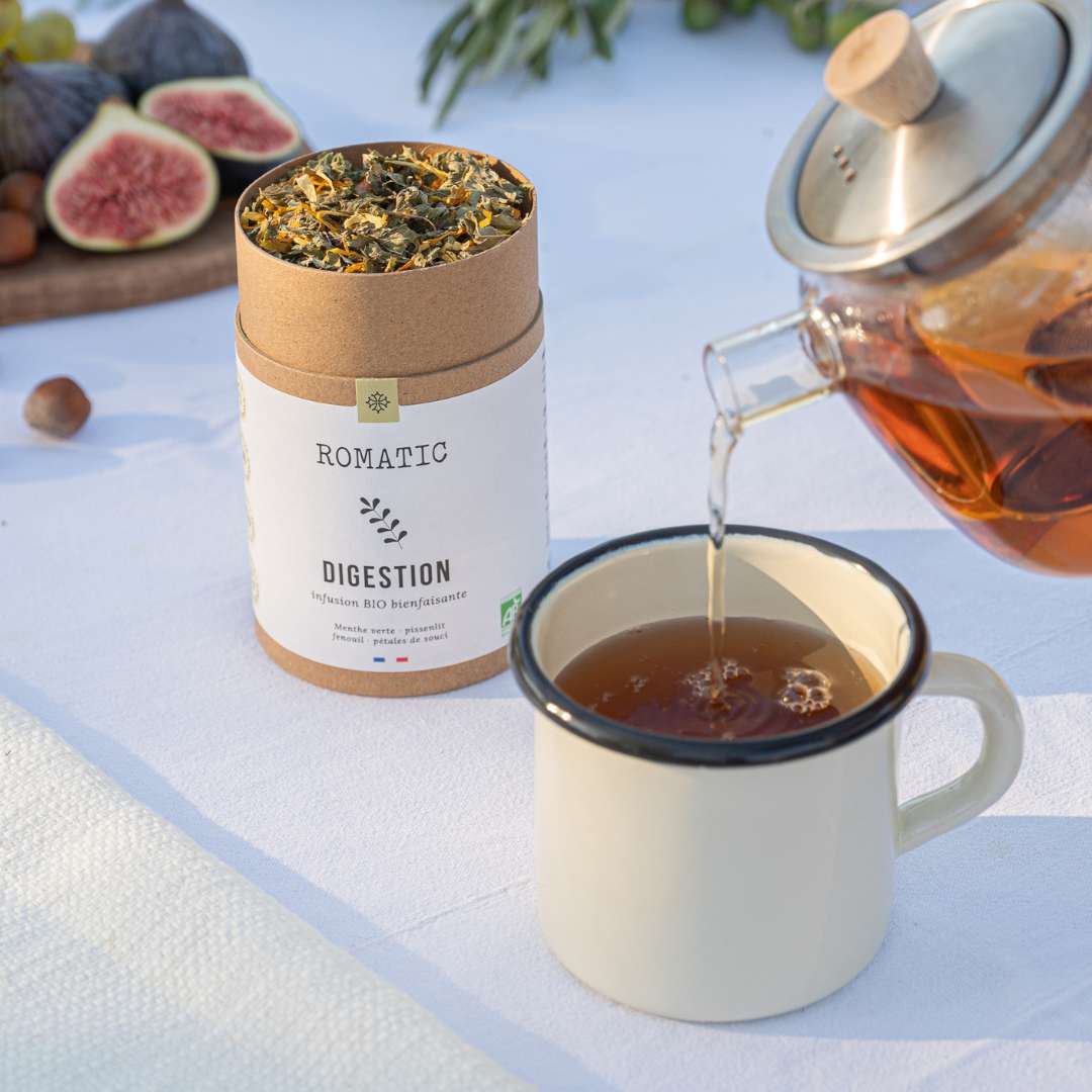 Infusion bio DIGESTION 30 g - menthe verte - Pissenlit - Fenouil · Pétales de souci