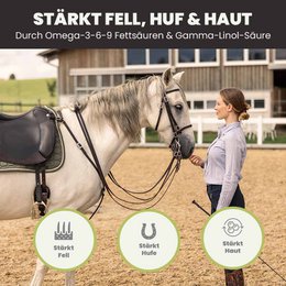 PFERDESTARK Premium organic hemp pellets for horses, horse feed, grain-free mineral feed, 5kg bag of hemp press cake
