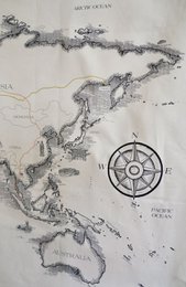 Cotton world map for children "Civilisational achievements"