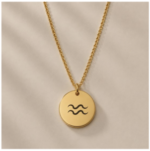 Zodiac Sign Necklace Gold Aquarius / Aquarius
