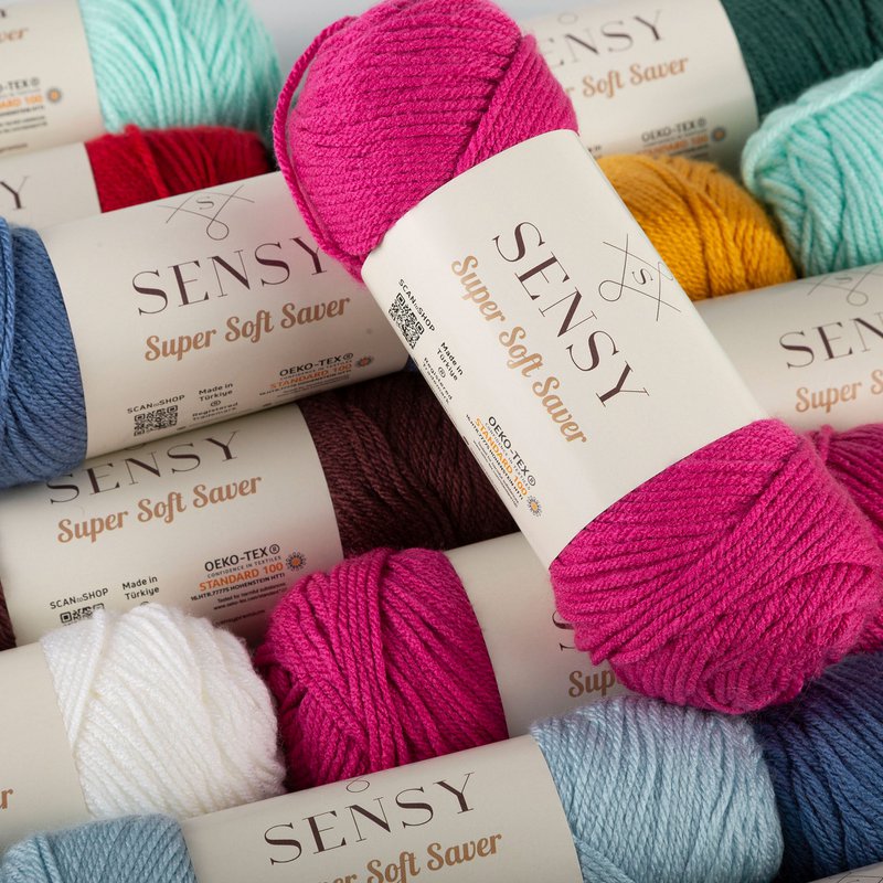 Sensy Super Soft Saver Yarn, 3.5 oz, 190 Yards, Gauge 4 Medium