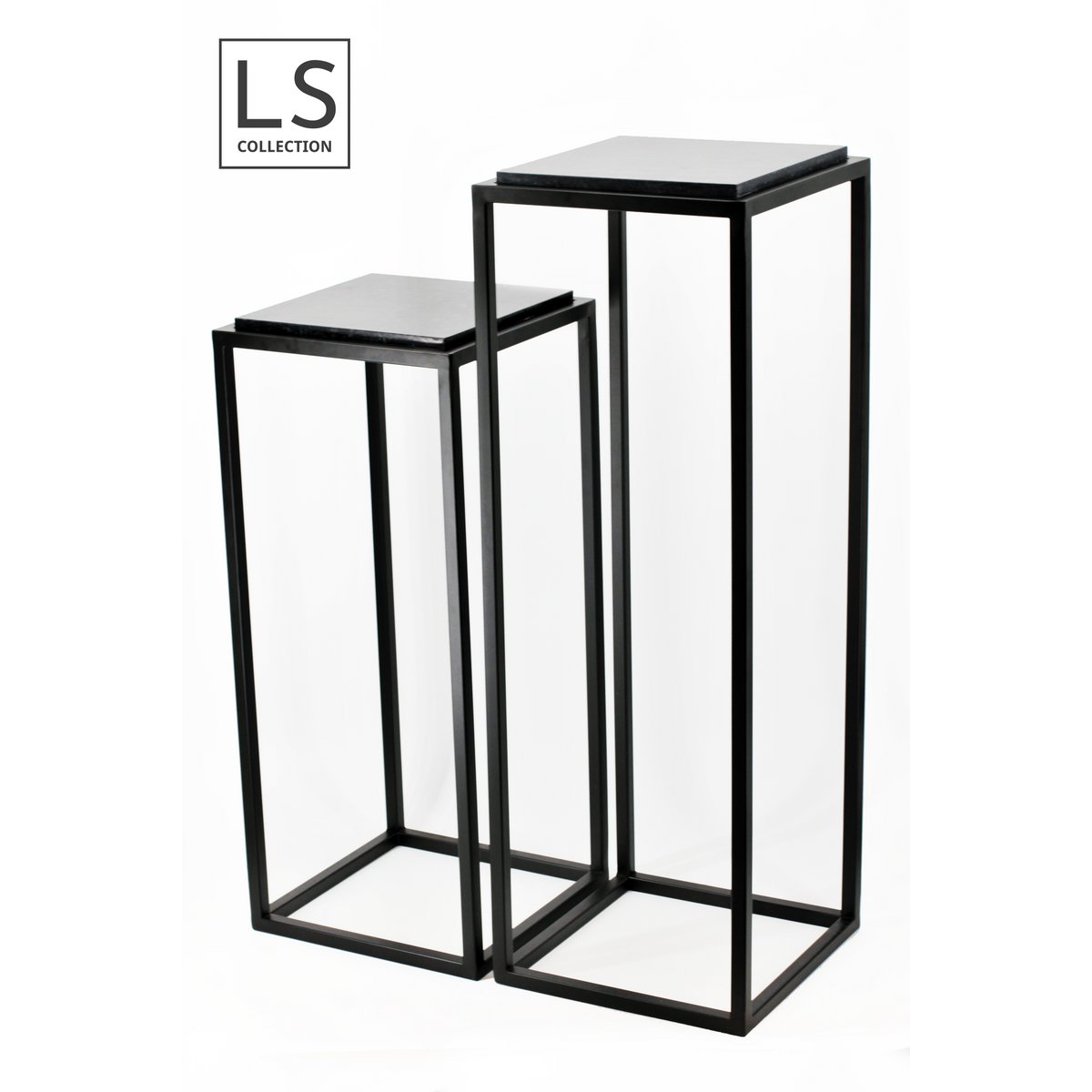 LS Collection® - Table de l'usine - Base - Colonne - Colonne de plante - Black - Pilier - avec magasin - Sesteut de plante - 100x35x35cm - piédestal - lourd - robuste - support de plante à l'intérieur
