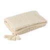 J-Line Plaid kwasten - katoen - creme - 180 x 130 cm