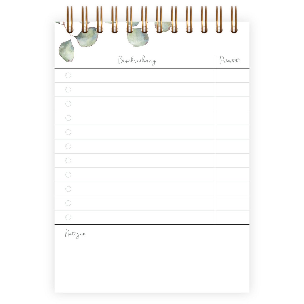 Liste de tâches Eucalyptus A6