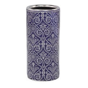 PARAGÜERO 20X20X46 CERAMICA PLATEADO/AZUL TH2108500