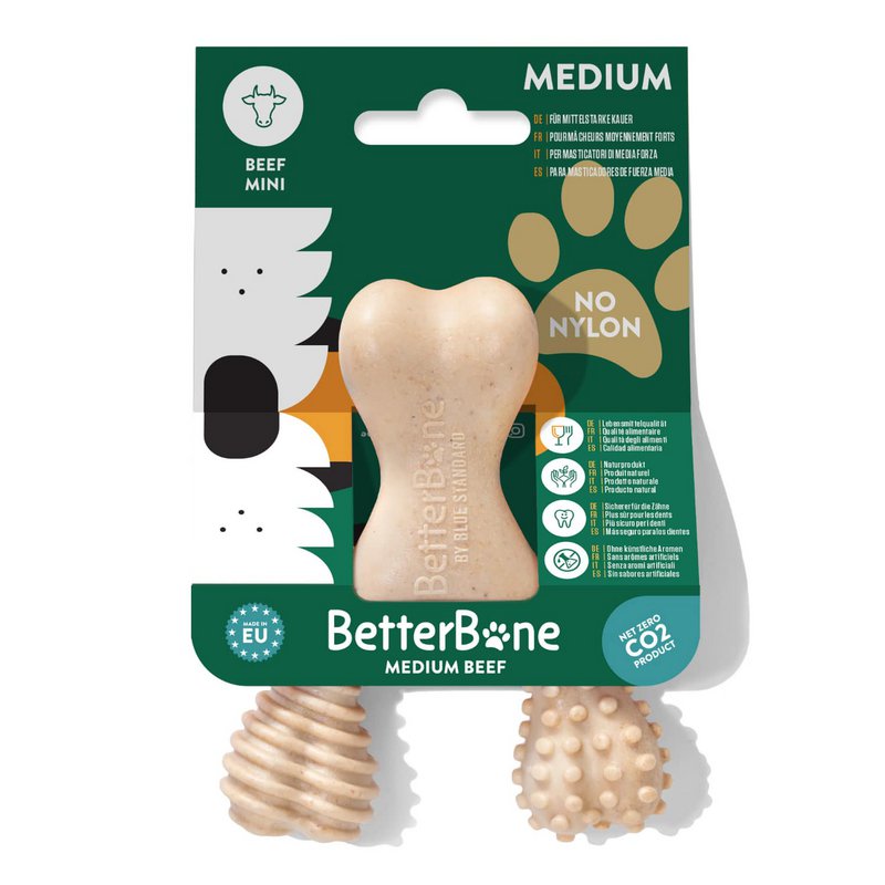 Betterbone Dogs Do żucia kości - Mini Średnia Wołowina (bez nylonu, neutralny CO2 w Europie)