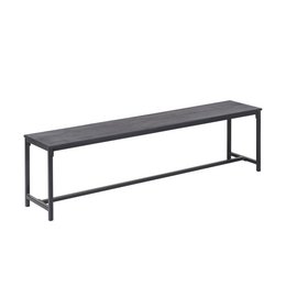 Brushed Charcoal Metal & Black Mango Wood Bench – Modern Industrial Design