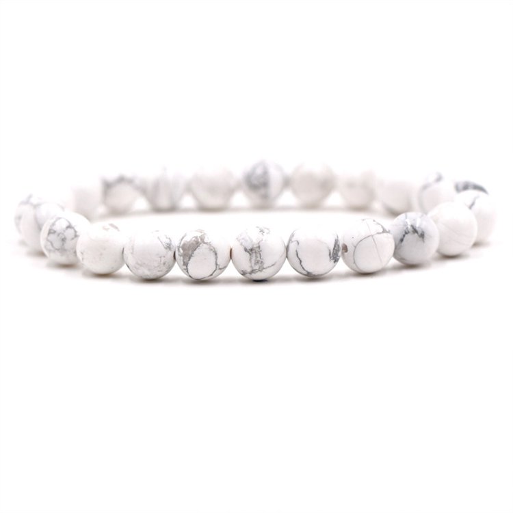 Rocce Sattva | APERTO | Bracciale Mala di howlite da 6 mm