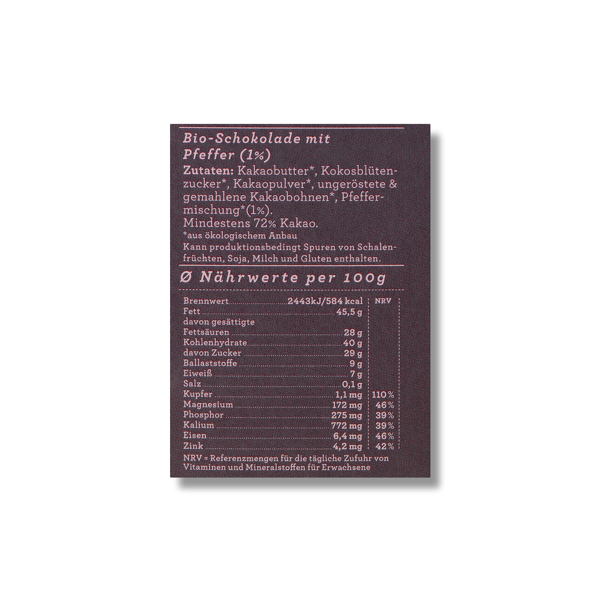 CIOCCOLATO CIOCCOLATO BIO PEPE