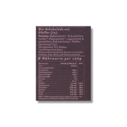 CHOCQLATE Bio Schokolade PFEFFER