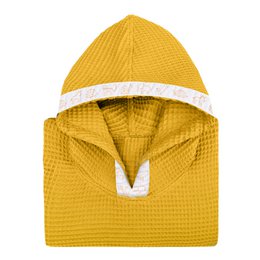 Poncho de baño bebé nido de abeja amarillo ocre
