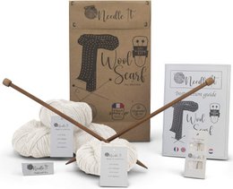 Needle It - Complete Adult Beginner Knitting Kit with Knitting Needles - Knitting Wool Scarf - Gift Idea (Ecru)
This knitting kit includes:
- Ecru-colored knitting wool
- Wooden knitting needles
- Instruction guide
- Perfect for beginners learning to knit a scarf