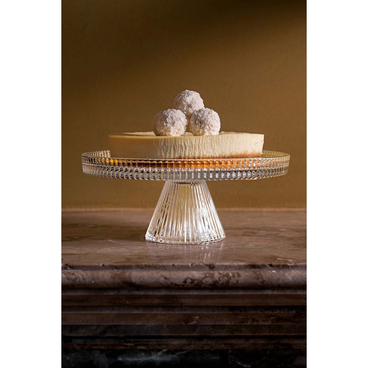 Cake Stand o/f Glass Clear Small 19.7x8.3cm