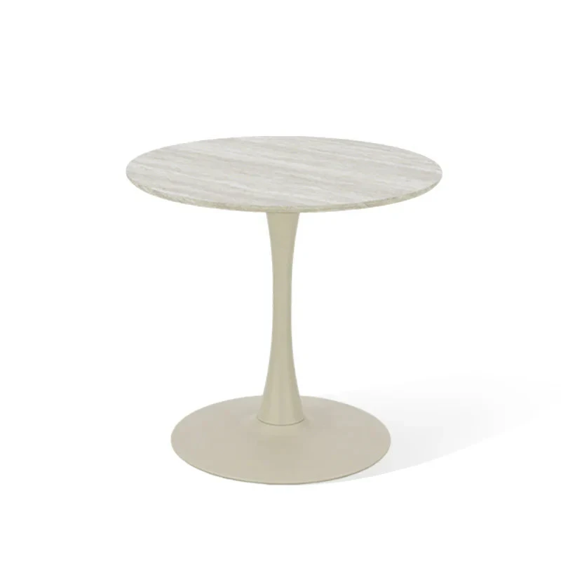 Tiana Round Dining Table [Travertine] [80 cm]