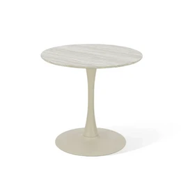 Mesa de comedor redonda de Tiana [Travertino] [80 cm]