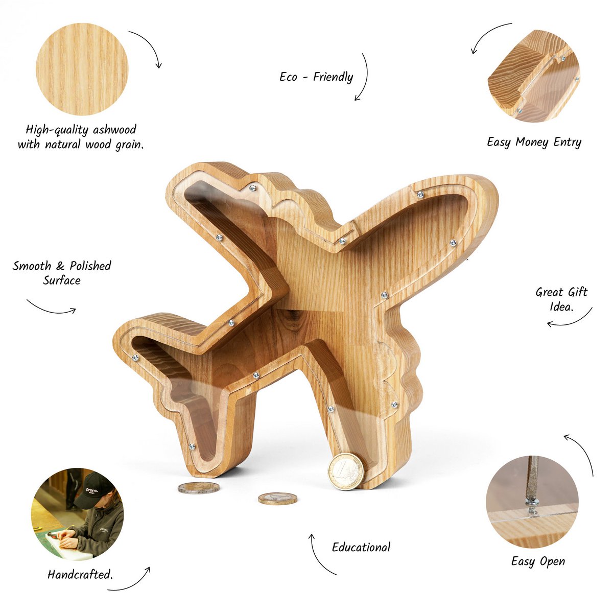 Wooden Piggy Bank Plane