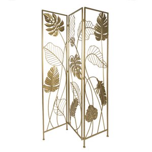 Paravent Goldfarben, Eisen 124x2x181 cm