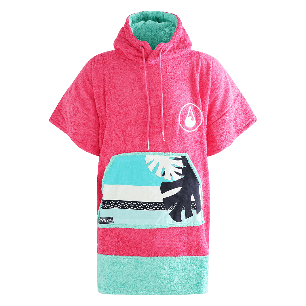 Poncho Pink Wave, terciopelo Baumwolle