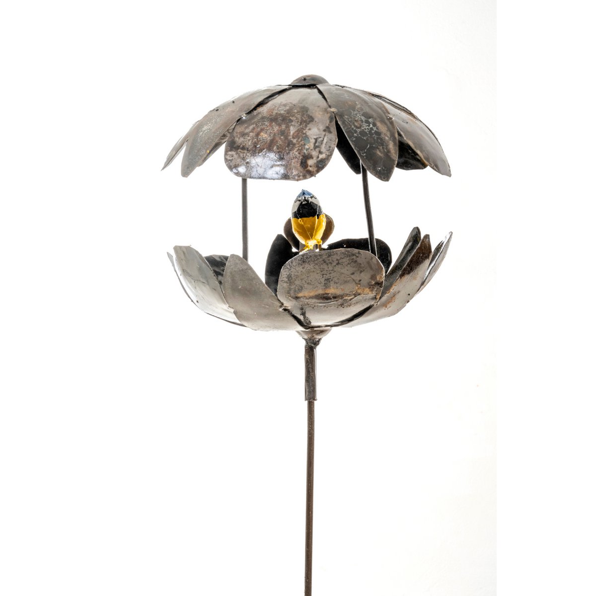 ZIMBA-ARTS METALOWY KARMNIK DYNIOWY BLUE TIT NA PATYKU