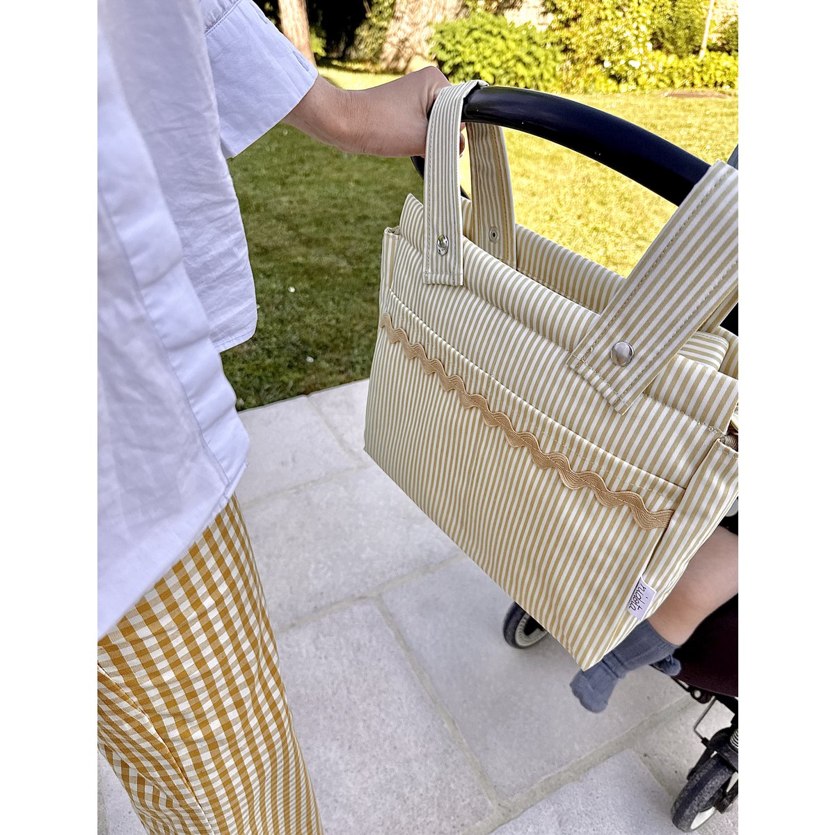 Kinderwagen-/Wickeltaschen Classic aus beschichteter Baumwolle Sand