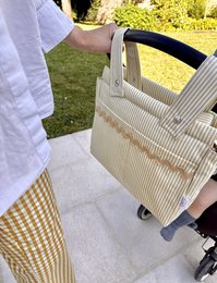 Kinderwagen-/Wickeltaschen Classic aus beschichteter Baumwolle Sand