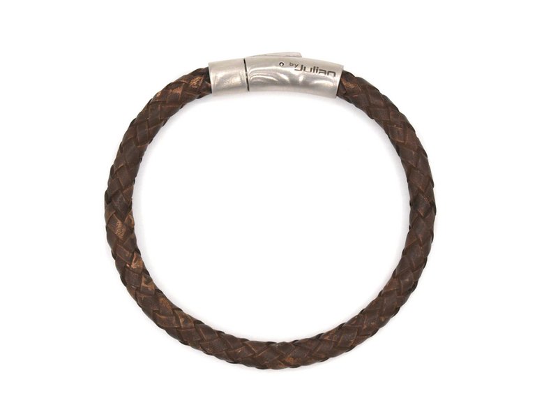 Kepang bruin - 6mm- zilver of goud