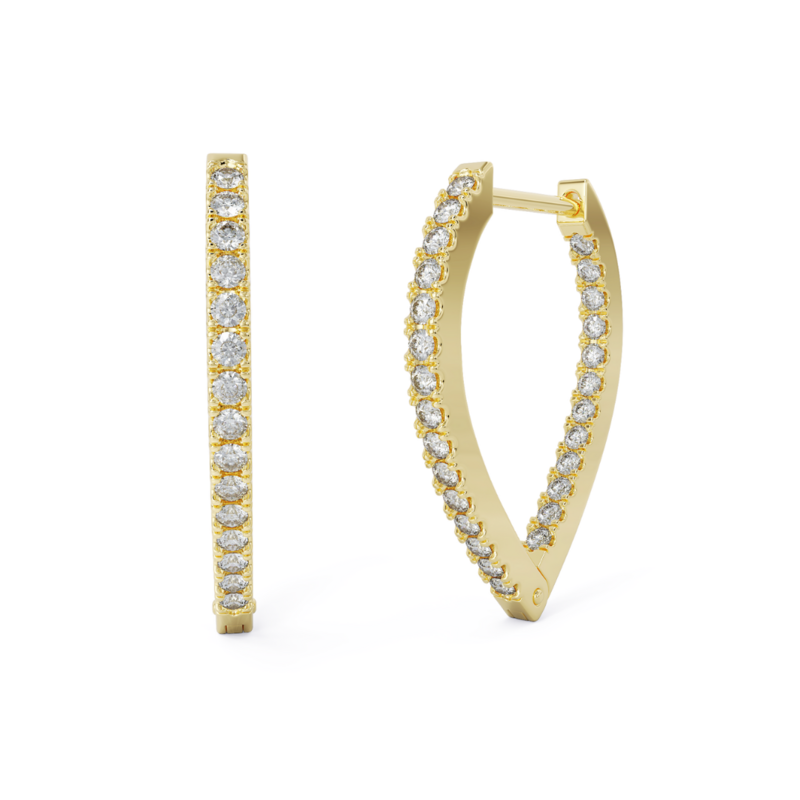 Diamant-Regentropfen-Creolen Gold