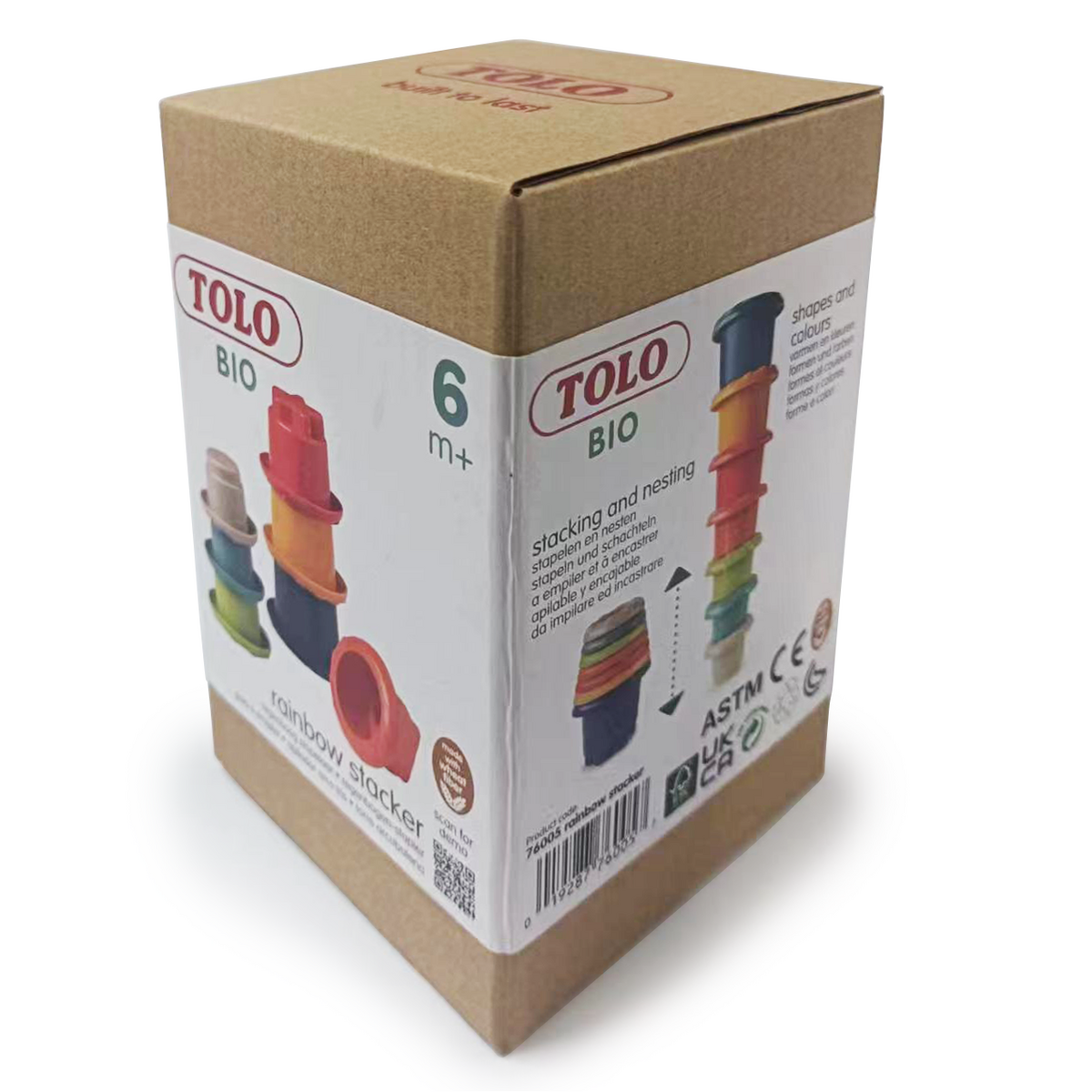 Tolo Bio Toys Stacking cups Rainbow 7 pieces
