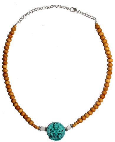 Chocker sandalwood -Turquoise Hanuman