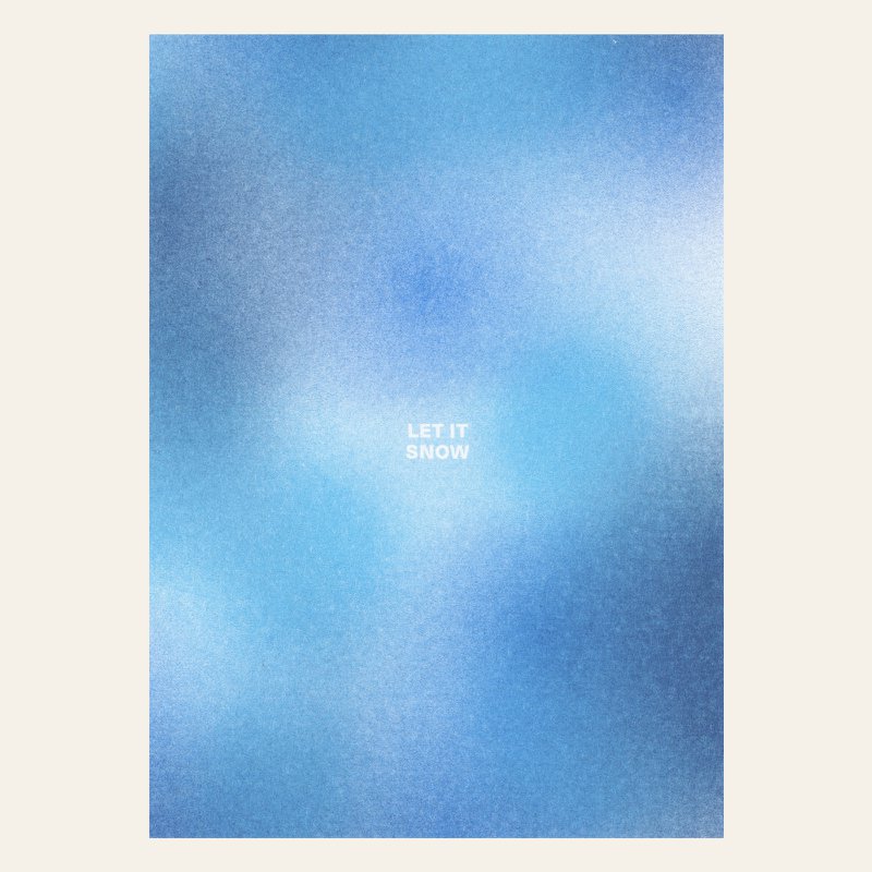 Risographie Postkarte – Let It Snow – DIN A6
