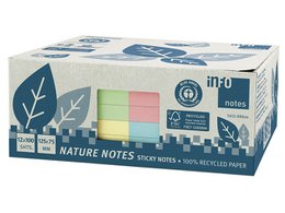 Infozettel 125x75mm sort. Recycling-Box 12 Blöcke gelb, grün, rosa, blau